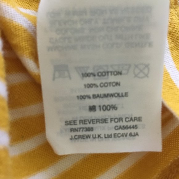 J. Crew Striped Tissue Tee Turtleneck Long Sleeve Top Stretch Size S Yellow - Picture 7 of 10